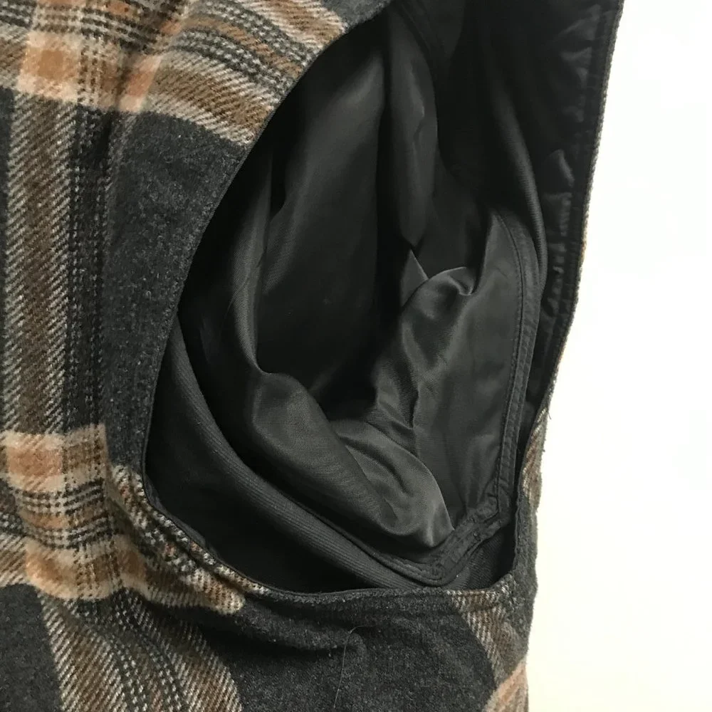 Banana Republic black zip out plaid lined barn coat field chore jacket S Vintage